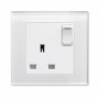 Crystal PG 13A Single Plug Socket with Switch White