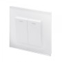 Crystal PG (Retractive/Pulse) Light Switch 2 Gang White