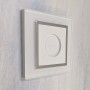 Smart Button Plate in White Glass Chrome Trim for Philips Hue Smart Button
