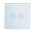 RTS2040W Wireless 2 Way Touch & Remote Light Switch 2 Gang  White Glass