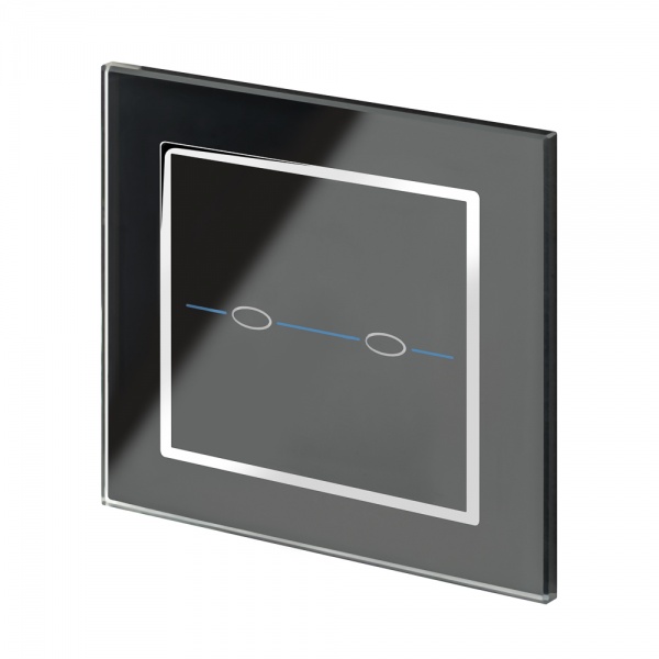 Crystal CT 2 Gang Touch Light Switch Black RetroTouch Designer Light