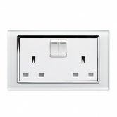 RTS2000 13A DP Double Plug Socket with Switch CT White