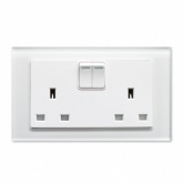 RTS2000 13A DP Double Plug Socket with Switch PG White