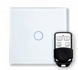 RTS2040 Touch & Remote Light Switch 1 Gang White Glass