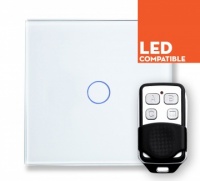 RTS2040DL LED Dimmer Touch & Remote Light Switch 1 Gang White Glass
