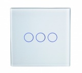 RTS2040W Wireless 2 Way Touch & Remote Light Switch 3 Gang White Glass