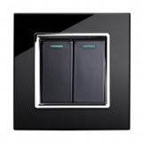 RTS2005 Mechanical Light  Switch 2 gang Black