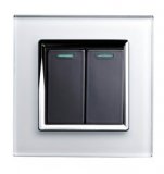 RTS2005 Mechanical Light Switch 2 gang White/Black