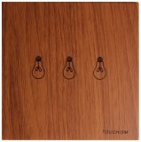 RTS1020 Touch & Remote Light Switch 3 Gang Wooden effect