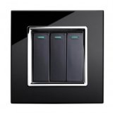RTS2005 Mechanical Light Switch 3 gang Way Black