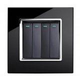 RTS2005 Mechanical Light  Switch 4 gang Black