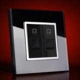 RTS2000 Dual PC RJ45 Socket Black