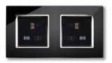 RTS2000 13A Dual Double Plug Socket Black