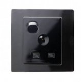 RTS2000 13A Single Plug Socket with switch Black