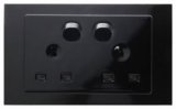 RTS2000 13A Double Plug Socket with switch Black