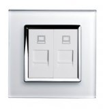 RTS2000 Dual PC RJ45 Socket White