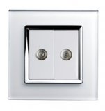 RTS2000 Dual TV Socket White