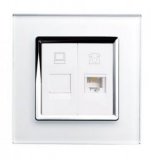 RTS2000 RJ11 TELEPHONE / RJ45 PC Socket White