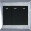 T2000 Mechanical Light Switch 3 gang Metal