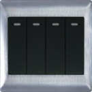 T2000 Mechanical Light Switch 4 gang Metal