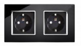 RTS2000 SHUKO Dual Double Plug Socket Black