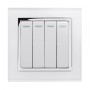 Crystal CT (Retractive/Pulse) Light Switch 4 gang White