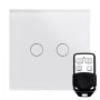Crystal PG Touch & Remote Light Switch 2 Gang White