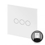 Crystal PG Touch & Remote Light Switch 3 Gang White