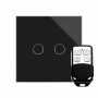 Crystal PG Touch & Remote Light Switch 2 Gang Black