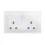 Crystal PG 13A DP Double Plug Socket with Switch White