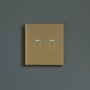 Crystal Touch Dimmer Switch 2G 1W - Brass