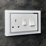 Crystal CT 45A DP Cooker & 13A Socket White Chrome Trim