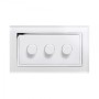 Crystal CT Rotary Intelligent LED Dimmer Switch 3G/2Way White