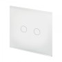 Crystal PG 240V  2 Gang Touch Pulse/Retractive Light Switch White