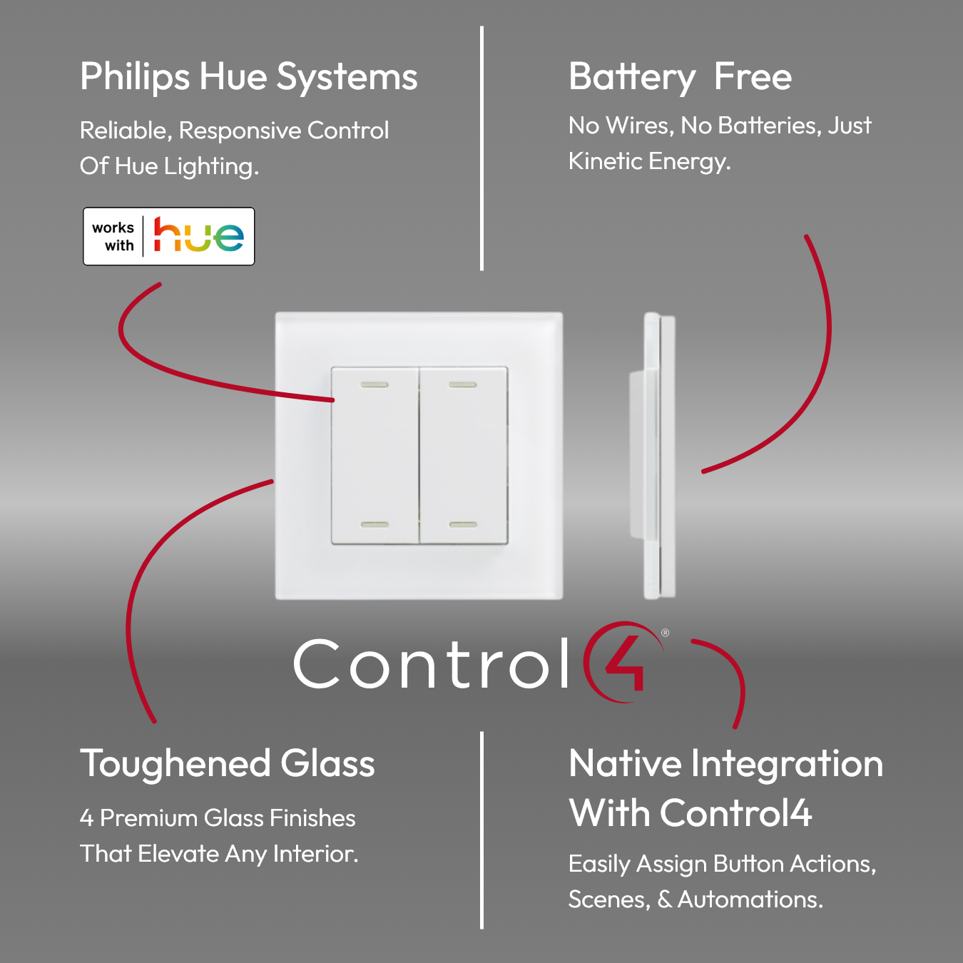 control-4-switch RetroTouch Light Switches & Plug Sockets