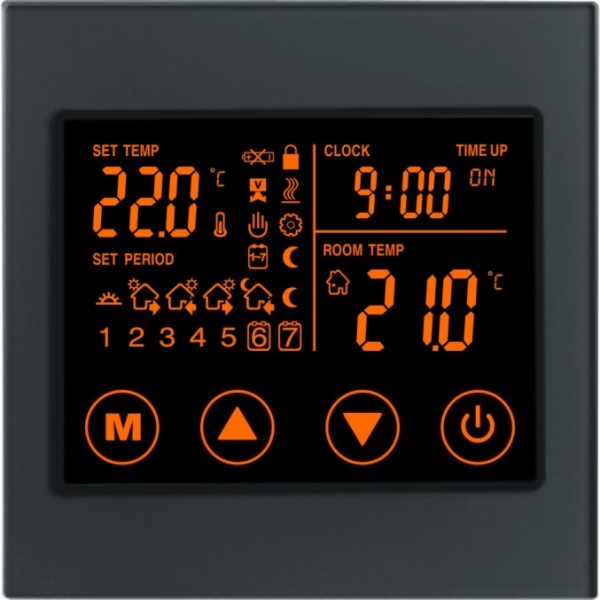 Boutique Underfloor Heating Electric Touch Thermostat V2 16A - HV100L8 Black