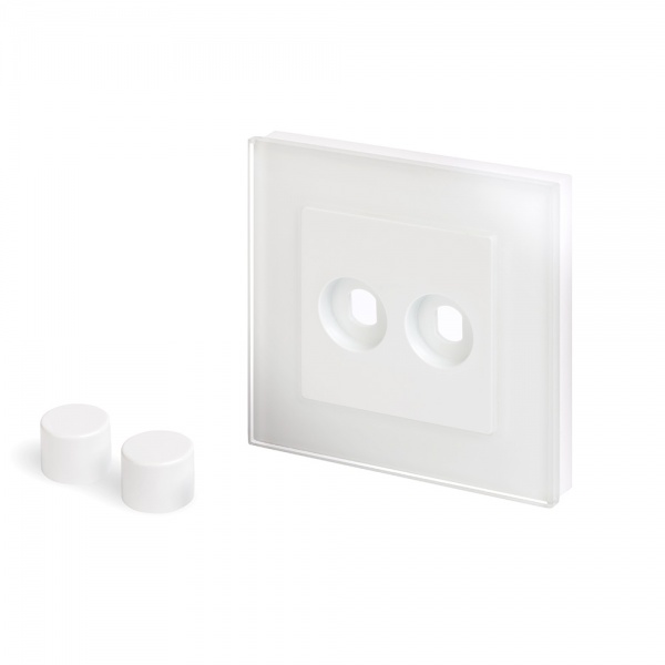 Crystal PG 2 Gang LED Dimmer Plate White - RetroTouch Designer Light ...