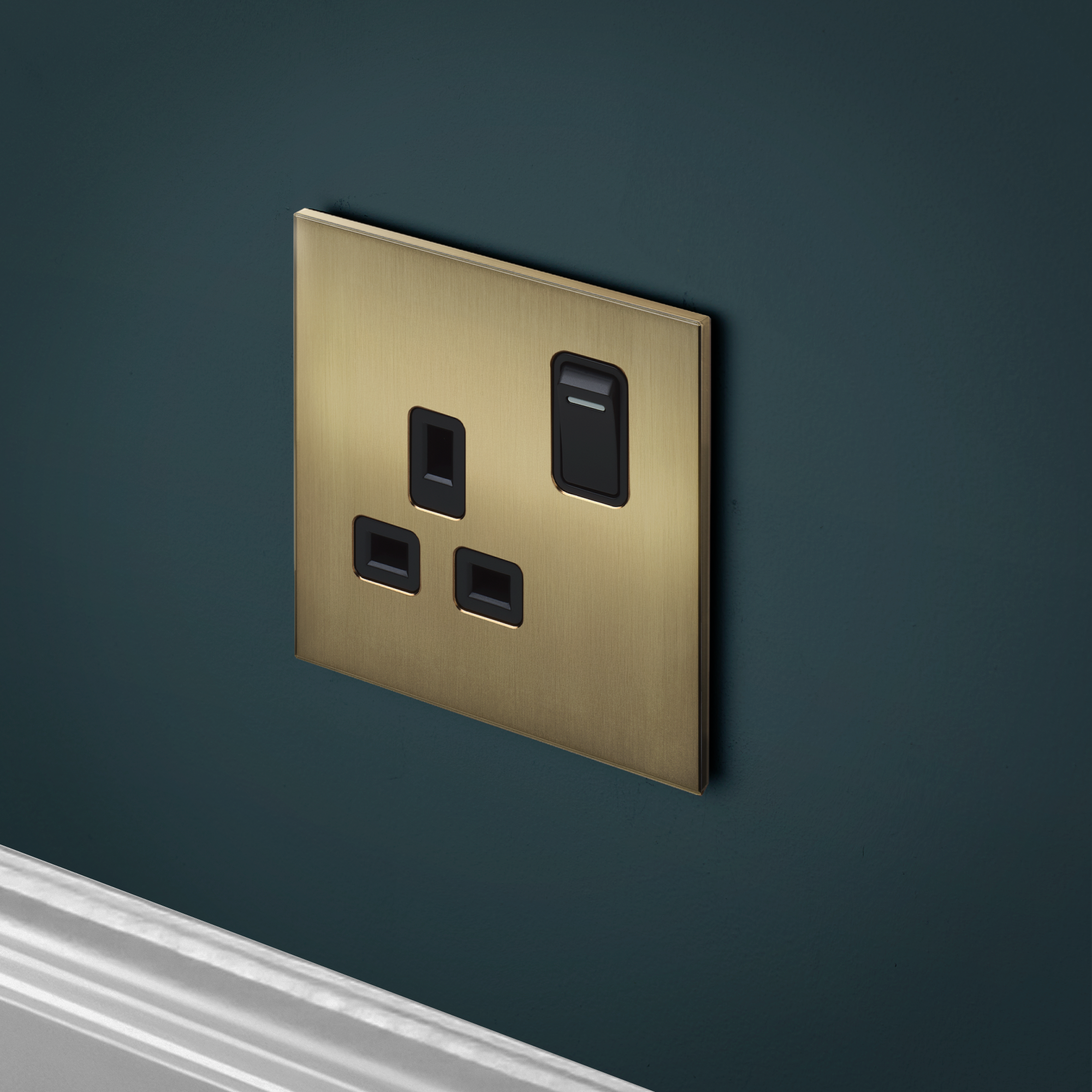 Singlre Socket Aura Socket Single Socket - Brushed Brass RetroTouch Light Switches ...