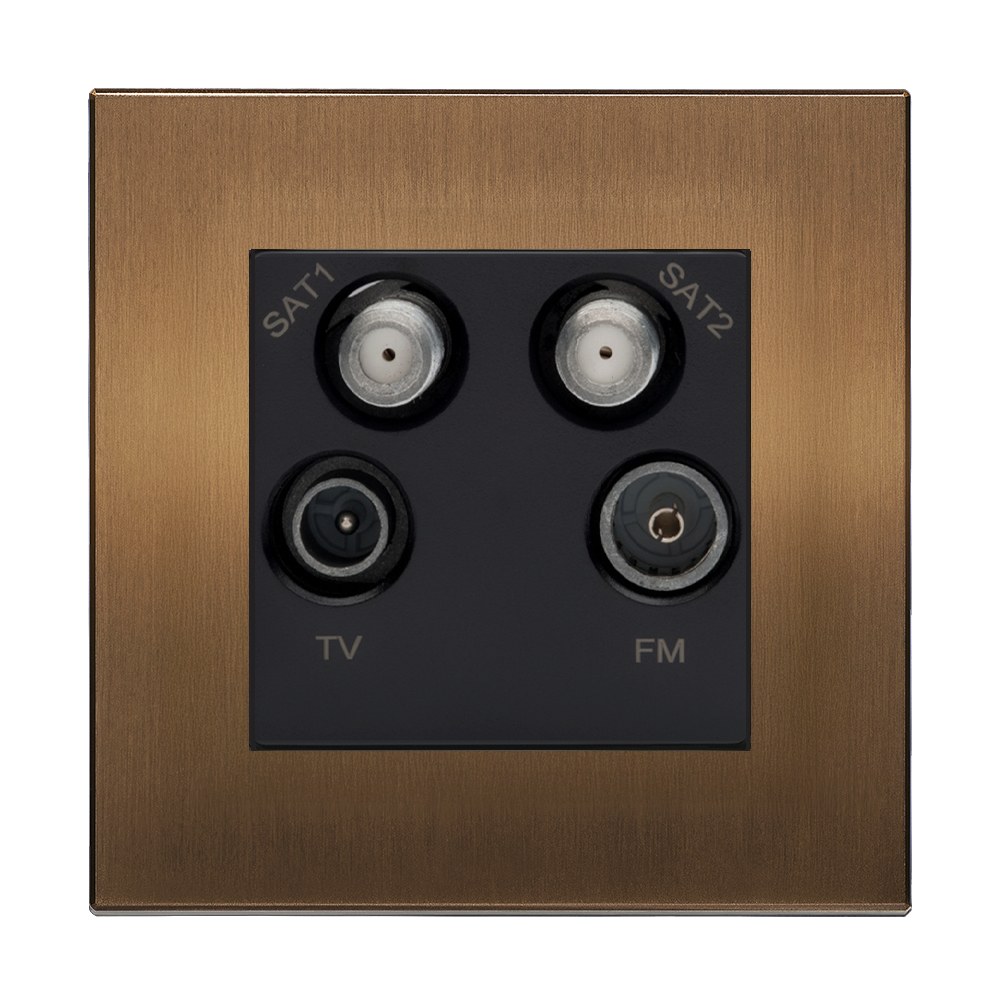 Qudplex Outlets Aura Quadplexed Outlet - Brushed Bronze RetroTouch Light Switches ...