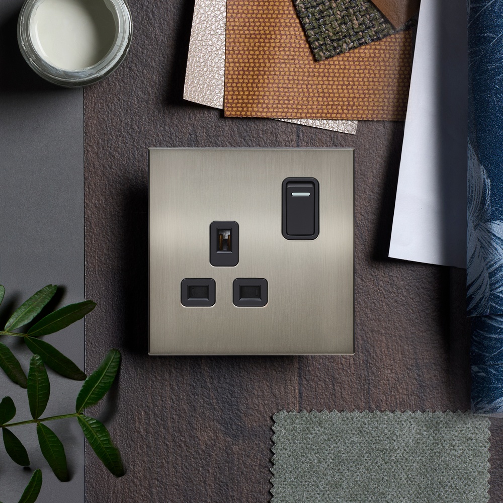 Aura Socket Single Socket - Brushed Nickel RetroTouch Light Switches ...