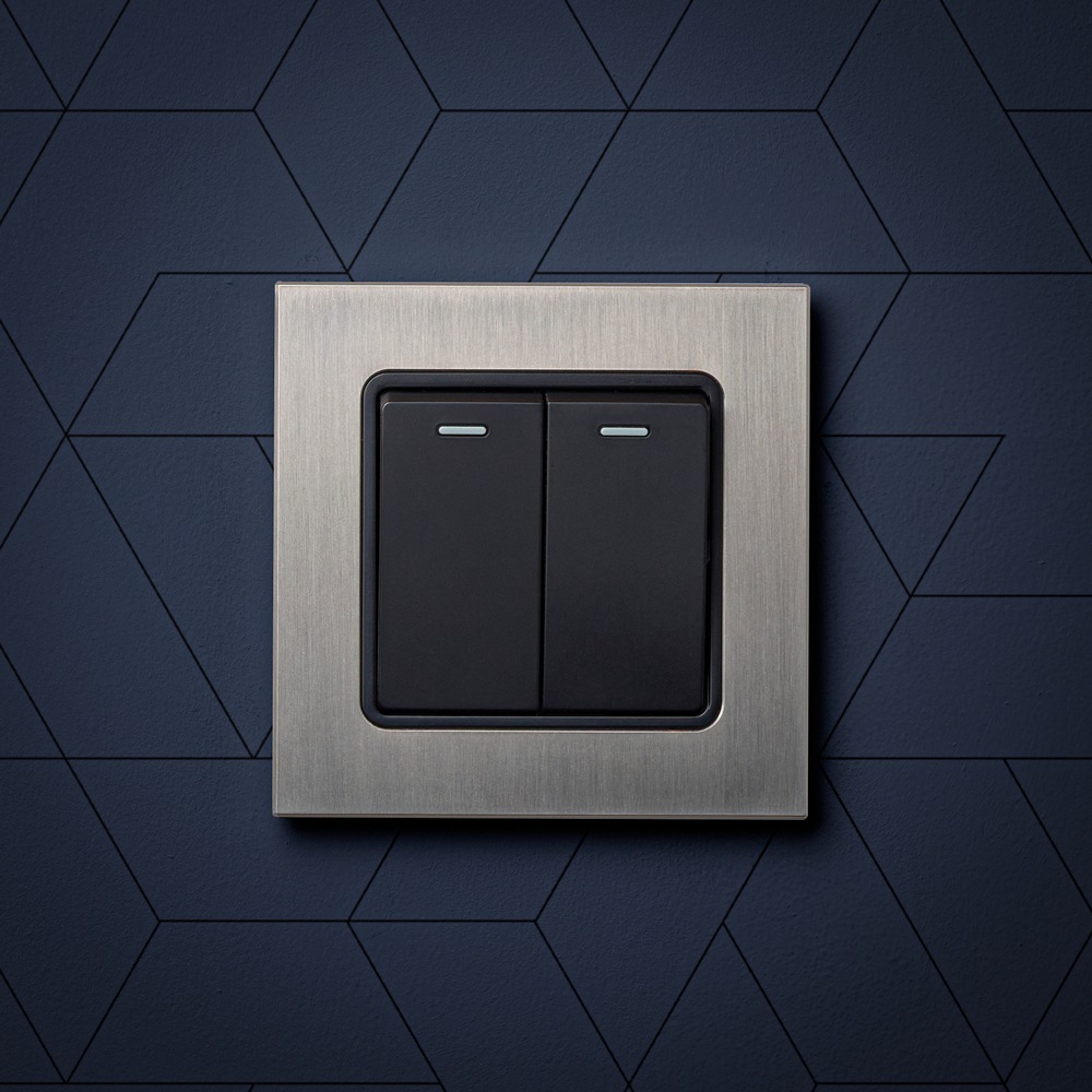Aura Double Retractive Switch - Brushed Nickel RetroTouch Light ...