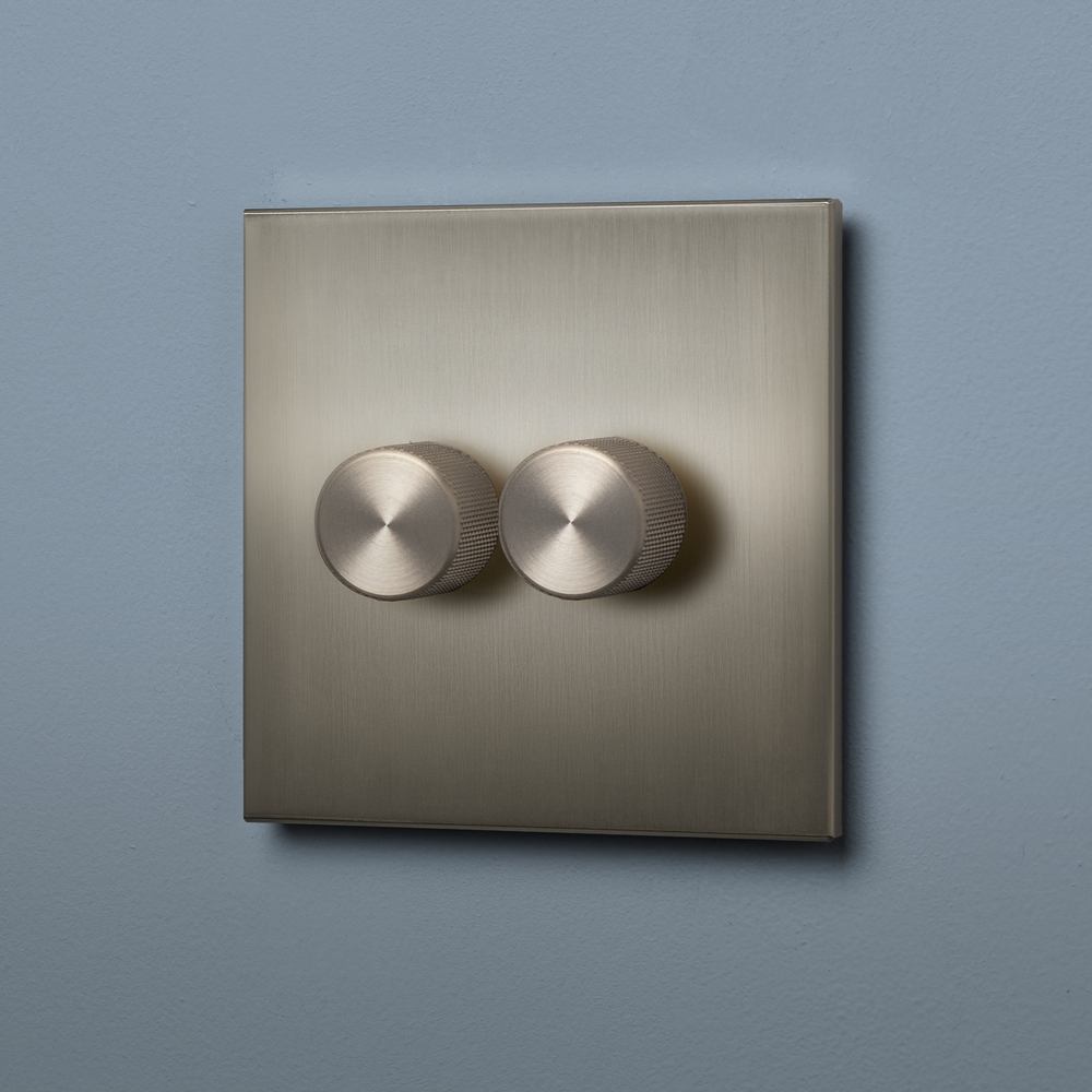 Aura Double Dimmer Switch - Brushed Nickel RetroTouch Light Switches ...
