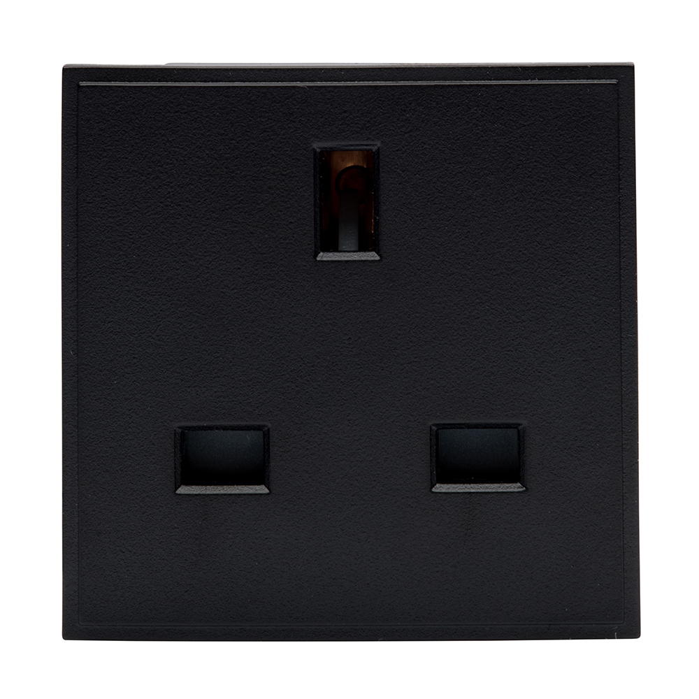 RT 13A Socket (50mmx50mm) Black RetroTouch Light Switches & Plug Sockets