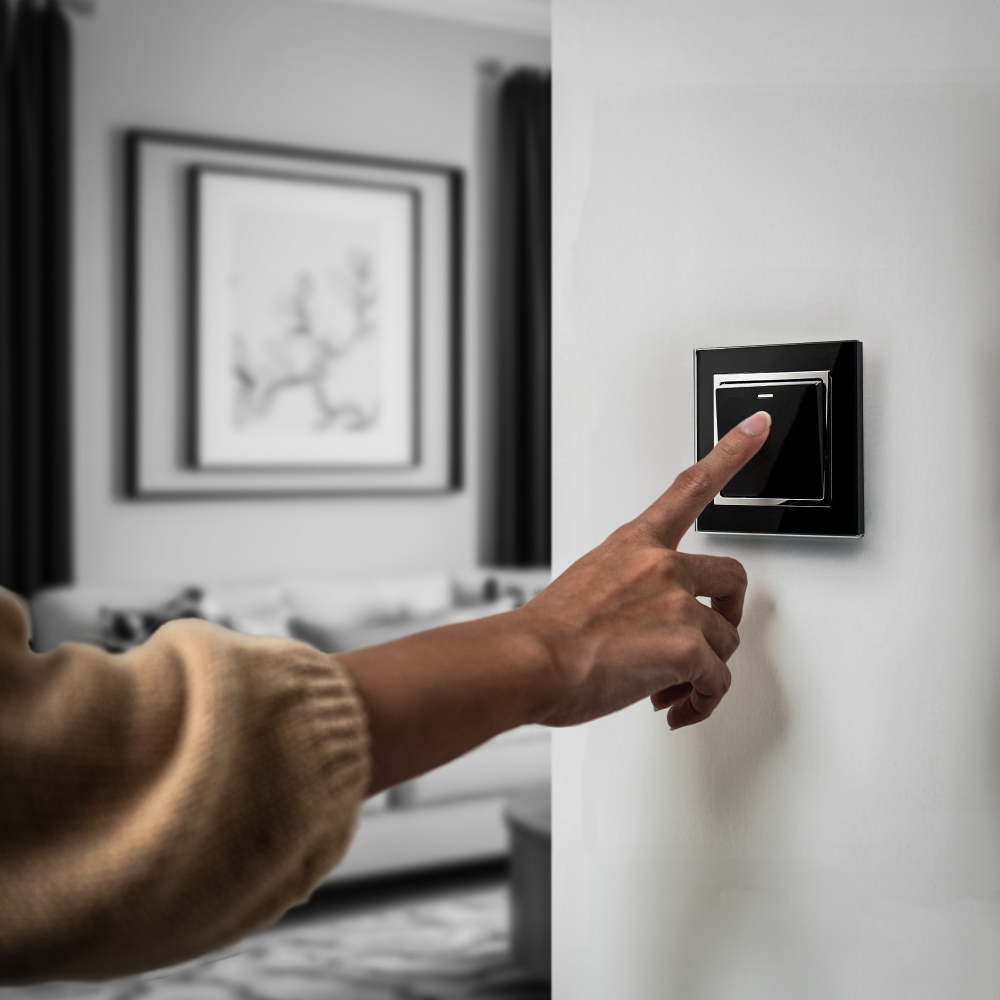 Crystal CT 1 Gang Rocker Light Switch Black RetroTouch Light Switches ...
