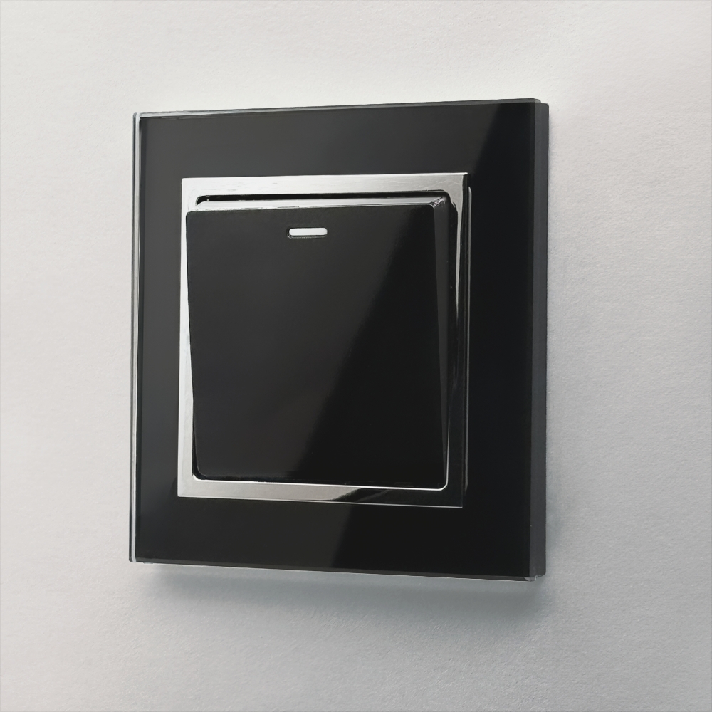 Crystal CT 1 Gang Rocker Light Switch Black RetroTouch Light Switches ...