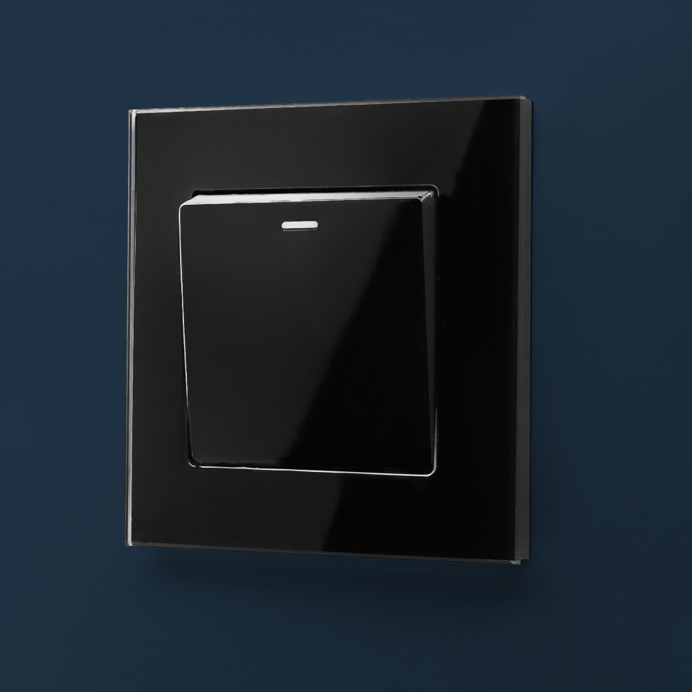 Crystal PG 1 Gang Rocker Light Switch Black RetroTouch Light Switches ...