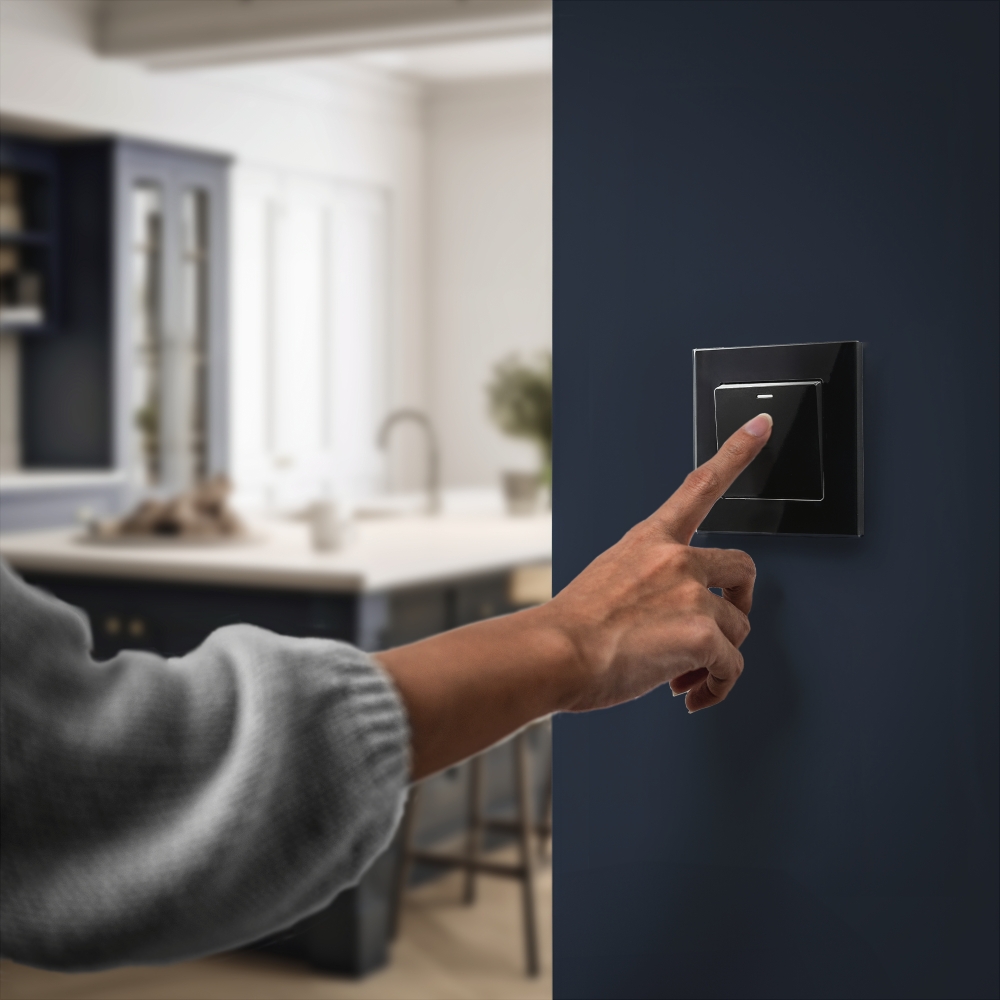 Crystal PG 1 Gang Rocker Light Switch Black RetroTouch Light Switches ...
