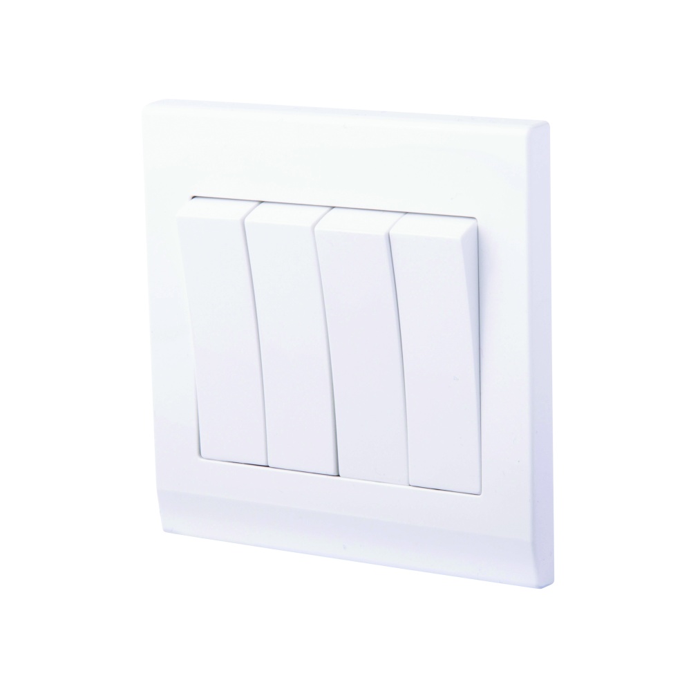 Simplicity Mechanical Light Switch 4 Gang White Retrotouch Designer Light Switches Plug Sockets