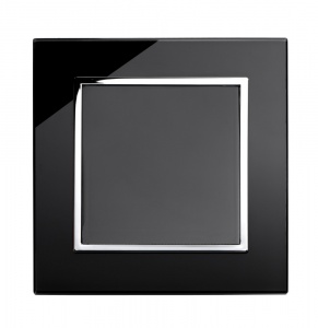 Crystal CT 1 Gang Blank Plate Black