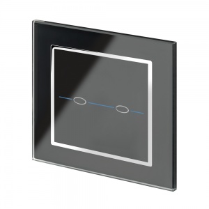 Crystal CT 2 Gang Touch Light Switch Black